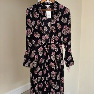 Floral Black and Pink Dress
